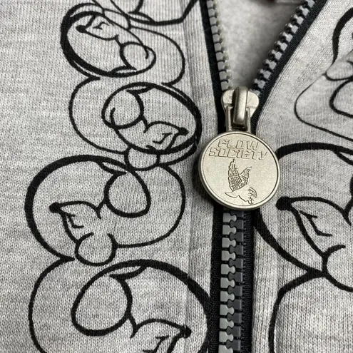 Lax Rat Flow Society Lacrosse Hoodie Full Zip Jacket Streetwear Hoodie Sz Large Gray