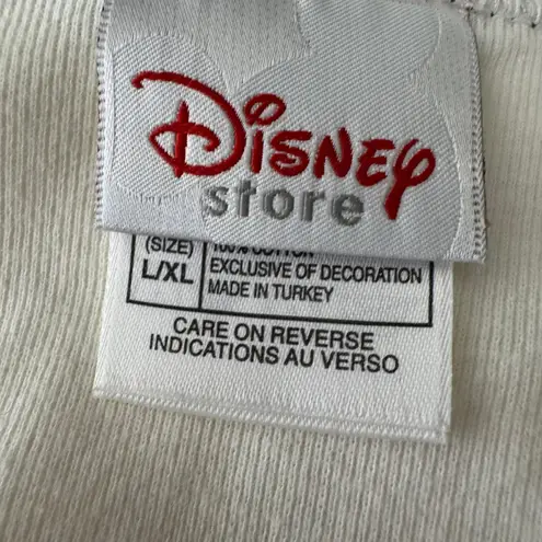 Disney Store Womens White Mickey Mouse Pocket V Neck Crop Ringer Tee Size L XL Size L