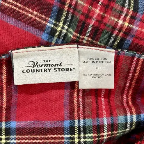 Vermont Country Store Size M L Plaid 100% Cotton Flannel Nightgown Grannycore Size L