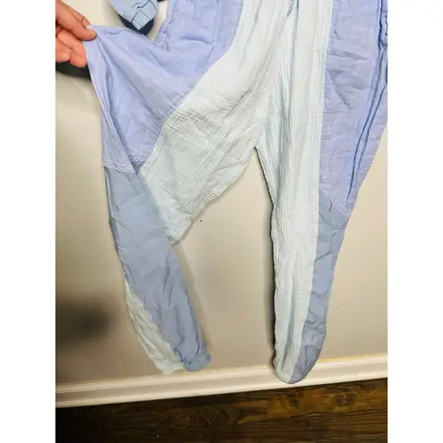 PARADISED Blue 100% Cotton Long Sleeve Tracksuit Kelsey Jumpsuit Size Medium