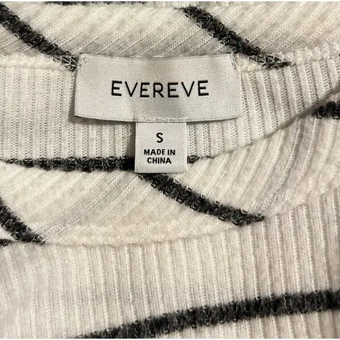 Evereve Tory Pullover Crewneck Sweater Ruffle Puff Sleeve Gray White Size Small - Image 5