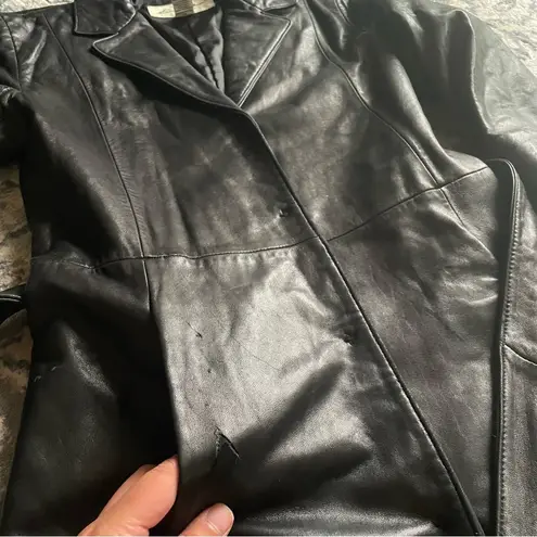 Eddie Bauer  vintage leather lambskin trench XS (flaw)