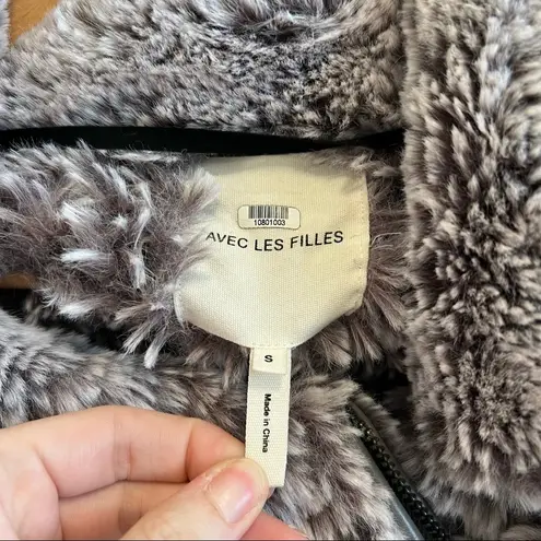 Avec Les Filles Faux Fur Moto Jacket Small