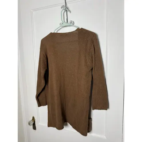 Vintage Zanone Silk Slouchy Oversized Brown Cardigan Sweater Women's Medium