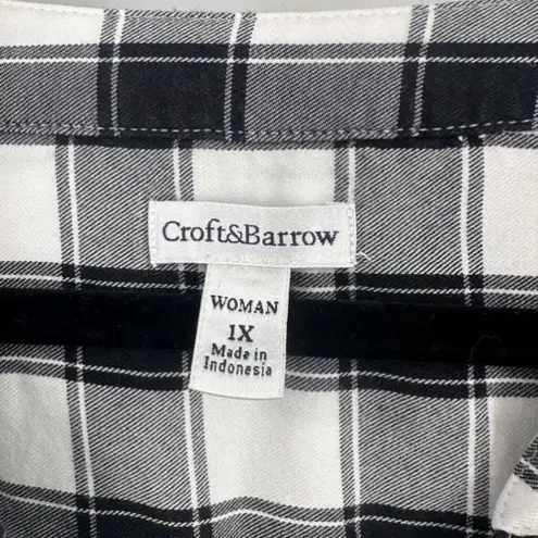 Croft & Barrow  Buffalo Plaid Button‎ Down Soft Flannel Shirt Size 1X Gingham