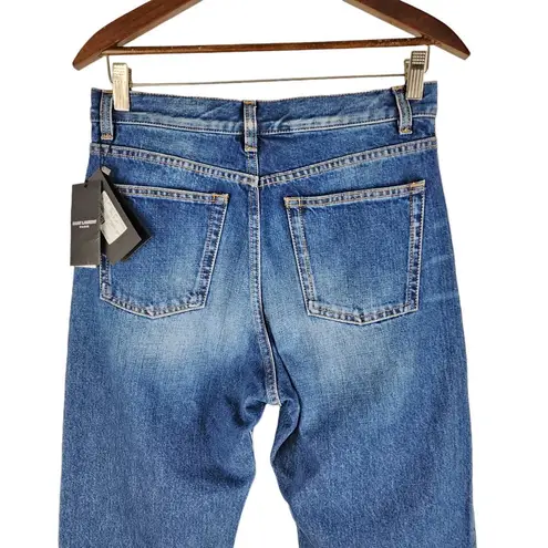 Saint Laurent NEW 100% Cotton Baggy Jeans Blue High Rise Size 27