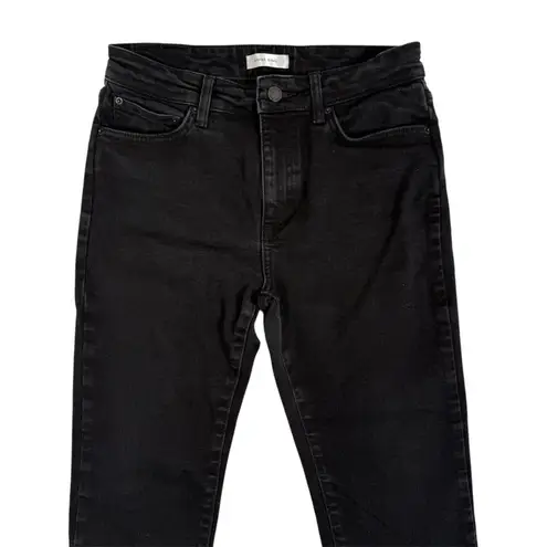 ANINE BING Jeans Womens 28 Black Raw Hem Straight Leg Cropped Mid Rise