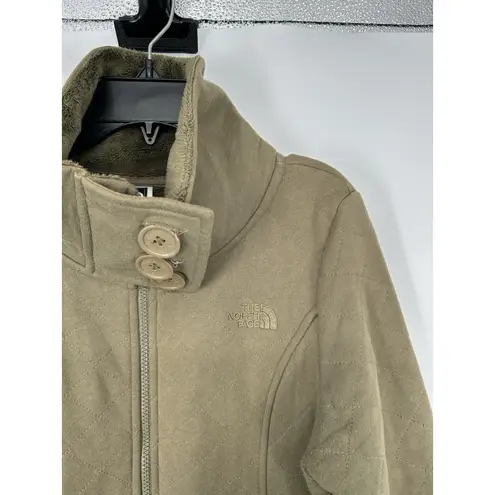 The North Face  Caroluna Fleece Full Zip Up Jacket Sherpa Lined Green Womens Med