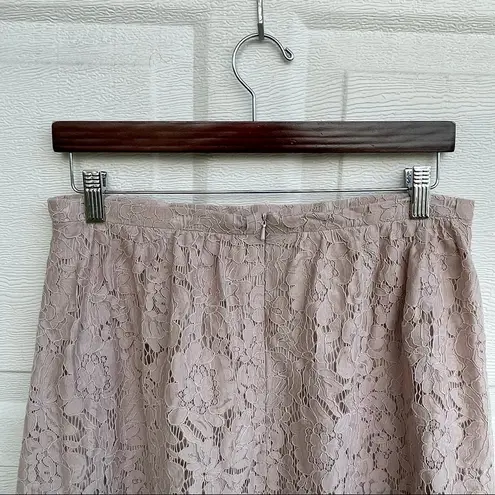 Jenny Yoo Womens Skirt Tan Lace Scallop Hem Size 12