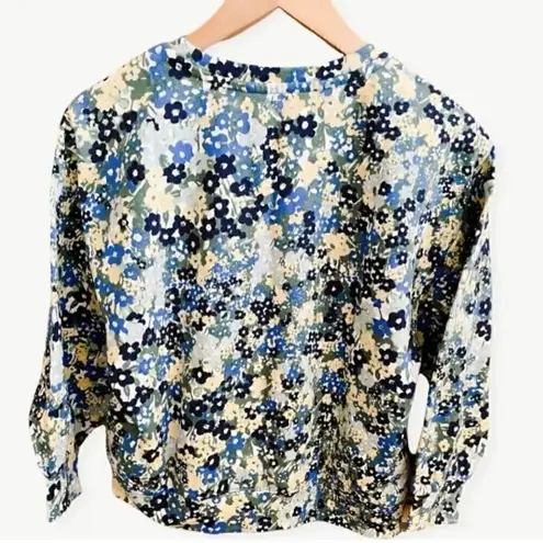 Ann Taylor  Petite Floral Puff Sleeve Sweatshirt