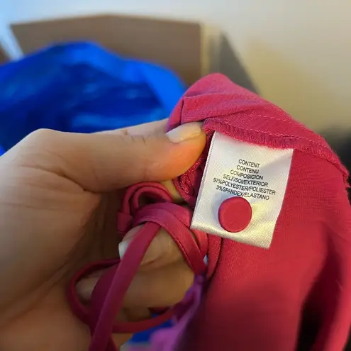 WAYF NWT Magenta Halter Drape Neck Satin Midi Dress