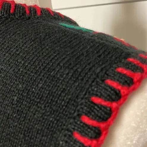 Signatures by Northern Isles Hand Embroidered Christmas Sweater Vest Black Size M