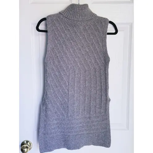 Derek Lam 10 Crosby Gray Chunky Knit Turtleneck Sweater Vest Alpaca Small Luxury