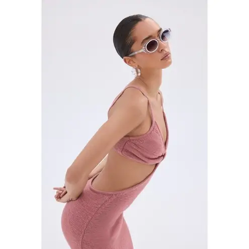 Cult Gaia RTR SERITA DRESS Sweater Knit Cut out Sexy Midi Pink Jaipur sz medium