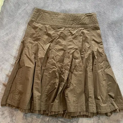 CAbi Brown Midi  Ruffle Skirt