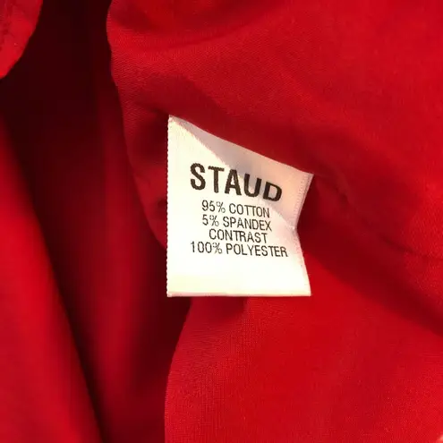 Staud Mini Skirt Striped Rainbow Colorful Cotton Stretch 10 Pink