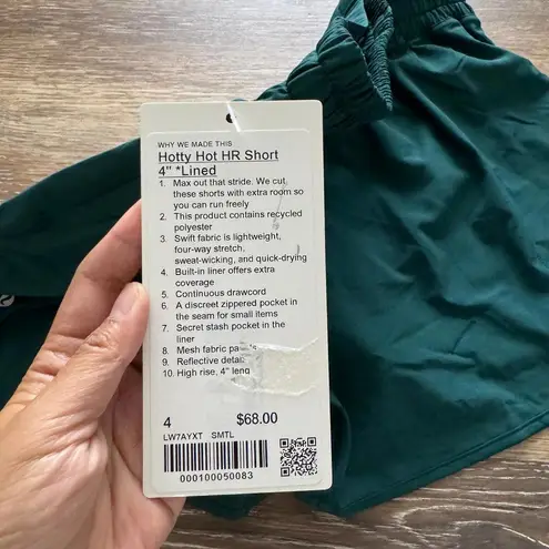 Lululemon Hotty Hot Shorts High Rise 4” Lined Storm Teal Size 4 NWT