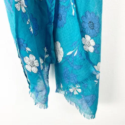 J. CREW Factory Floral Fringe Trim Blanket Shawl Scarf Wrap, One Size