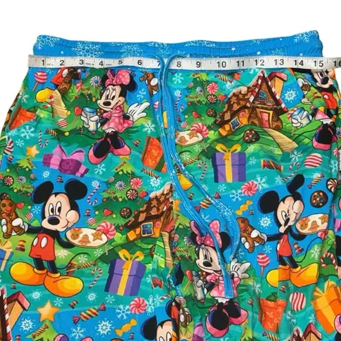 NWT Bad & Bamboojee Disney Christmas Joggers Mickey Minnie Gingerbread Sz. Small Blue
