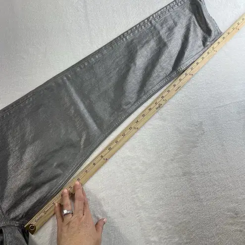 Veronica Beard Sz 23 Daniela Metallic Straight Leg Jean in Light Gunmetal Grunge