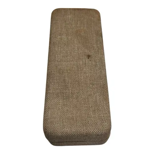 Esprit Hard Clamshell Case Beige Tweed Canvas Sunglasses Eyeglasses Felt Lining