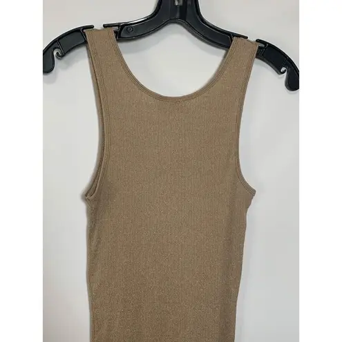 Michael Stars  Women's Fitted Super Stretch Sleeveless Tank Top Tan One Size