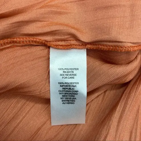 Tahari Burnt Orange Flutter Sleeve Ruffle Maxi Dress Size Medium