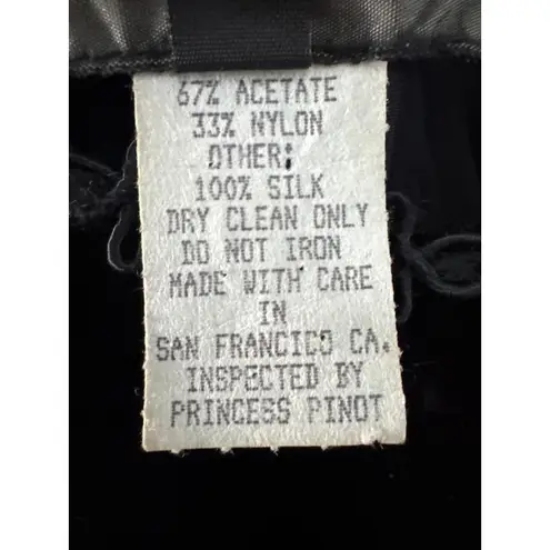 Late 80s Jeannie Nitro Gothic black velvet silk floral embroidered corset gown s