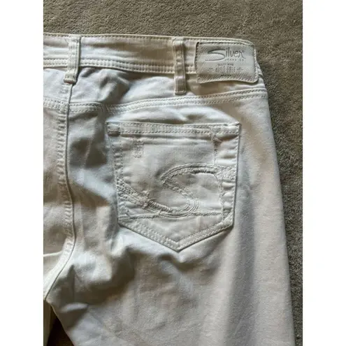 Silver Jeans Women's Berkley Ankle Skinny Stretch White Denim Jeans Pants Sz 31