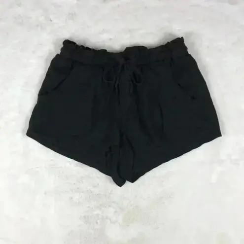 AERO Linen Blend Black Shorts Size Large
