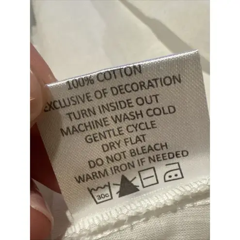 Mudpie tunic blouse top embroidered relax fit size L Cover Up Cotton White Size L