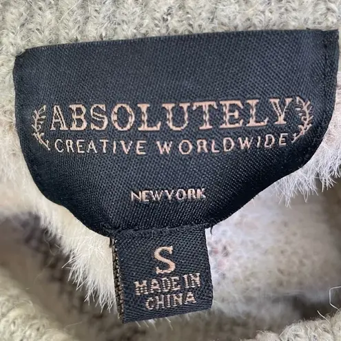 Absolutely Creative Worldwide Fair Isle Sweater Small Mohair Wool Crewneck White