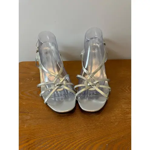 BL Boston Design Studio Women's Strappy Sandals Silver Sz 10 Sku 2825