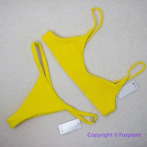 New! Set! Mello the Label low cut top and Brazilian bottom Limao yellow, size M Yellow Size M