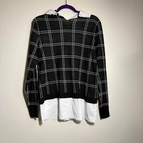 Valerie Stevens Valerie Steven Women M Casual Plaid Office Sweater Layered Preppy Long Sleeve