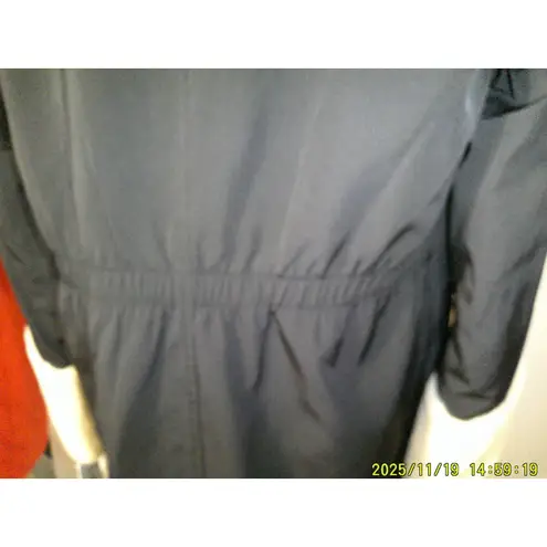 NWT $595 Jane Post S Womens Pile Lined Storm Coat Black Stone Tan Hood Faux Fur