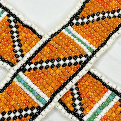 Womens Colorful Beaded Tie Belt