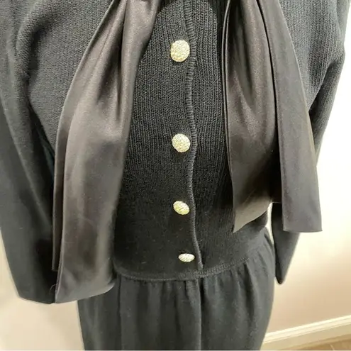 Vintage Dana Hogan Designed By Robyn Hogan Santana Knit Black Classic Dress Sz 4