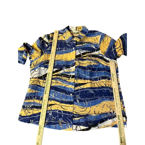 Allison Daley Women’s Blouse 22W | Abstract Print 3/4 Sleeve Button-Down