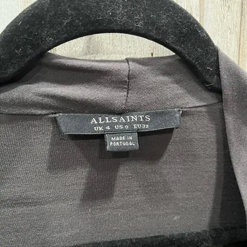 All Saints Nova Gray True Wrap Dress Knee Length Womens Size 0 *FLAW