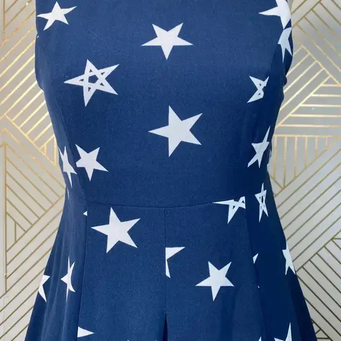 Moussy Blue Star Printed Pleated Fit & Flare Dress