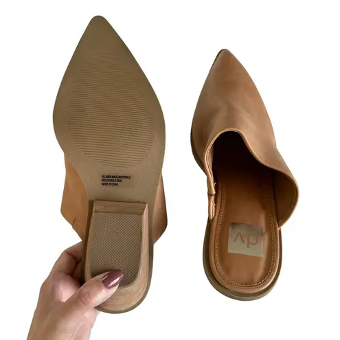 Dolce Vita Davina Camel Pointed Toe Slip On Heeled Mules Women’s Size 10 Tan