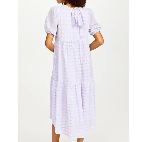English Factory Tiered Gingham midi Dress purple size XS
