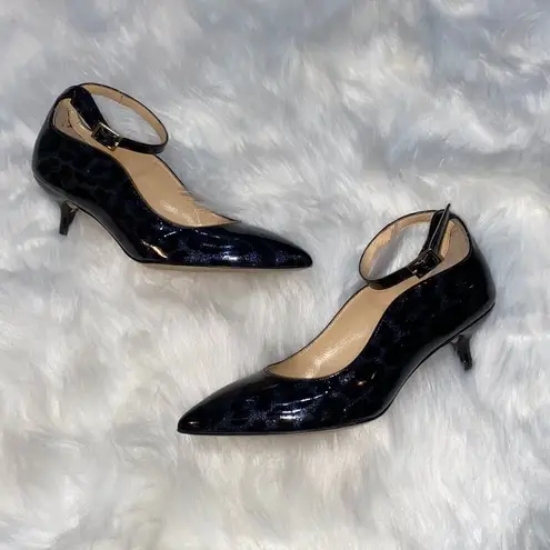 Charlotte Olympia leopard print kitten heels with ankle strap Size 34/6 A16