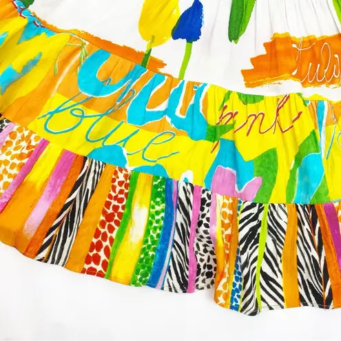 Jams World Vintage Hattie Drop Waist Ruffle Hawaiian Aloha Dress Floral Icon