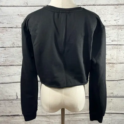 Pretty Little Thing  Sweatshirt Cropped Black-Large