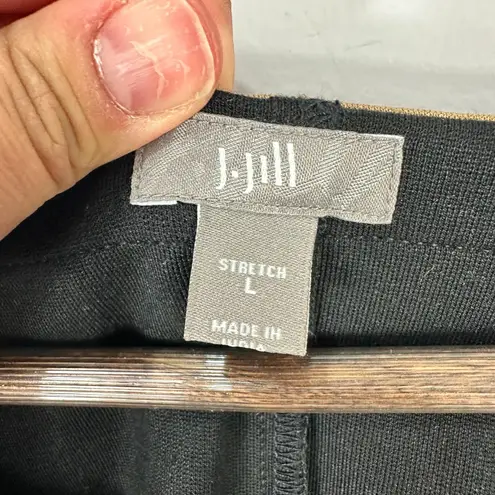 J.Jill Dress L Black Knit Colorblock Minimalist Stretch Sheath Career Office Size L