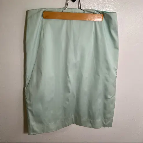 Vintage Worth Pencil Skirt Mint Green Teal Blue Size 6