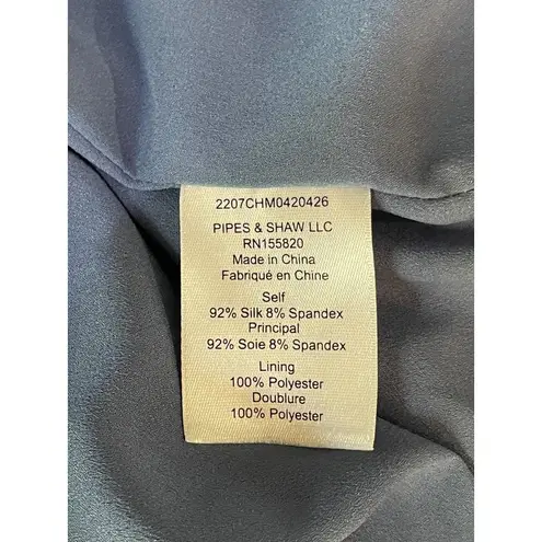 Veronica Beard Agatha Silk Dress Steel Blue Womens 0