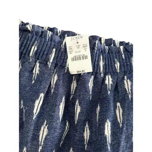 J CREW Blue White Patterned Skirt Size 2 NEW